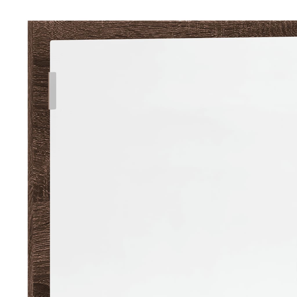 Baderomsspeil Med Led Brun Eik 100X8,5X37 Cm Konstruert Tre