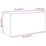 Veggskap Til Baderom Svart 60X25X30 Cm Konstruert Tre