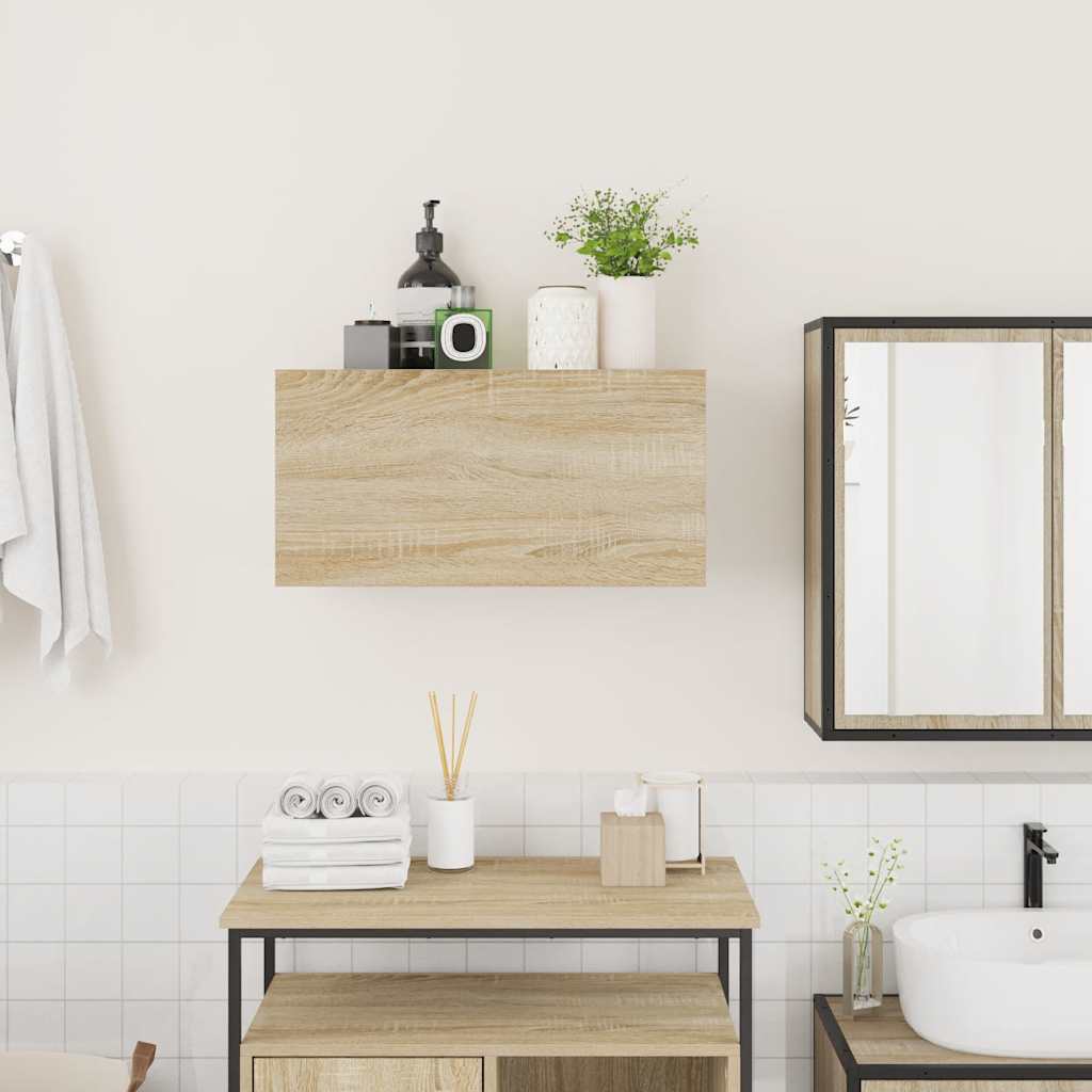 Veggskap Til Baderom Sonoma Eik 60X25X30 Cm Konstruert Tre