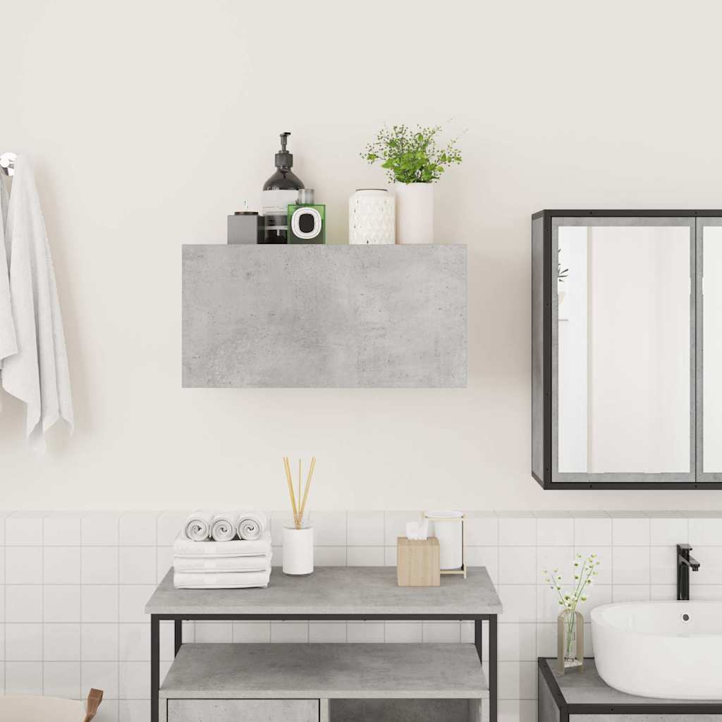 Veggskap Til Baderom Betonggrå 60X25X30 Cm Konstruert Tre