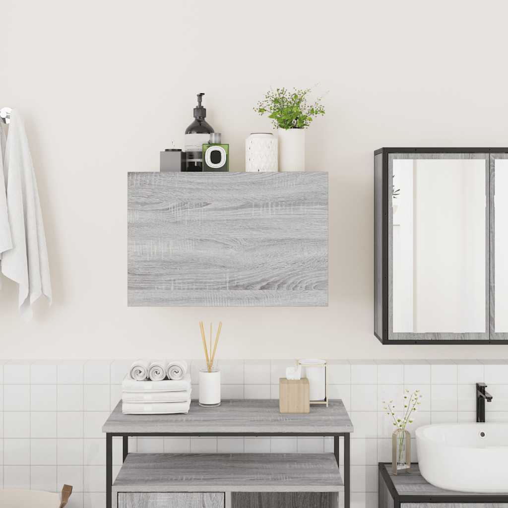 Veggskap Til Baderom Grå Sonoma 60X25X40 Cm Konstruert Tre