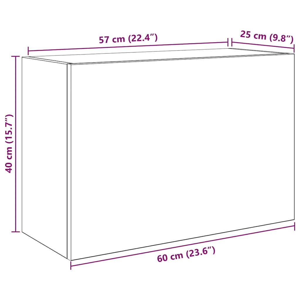 Veggskap Til Baderom Brun Eik 60X25X40 Cm Konstruert Tre