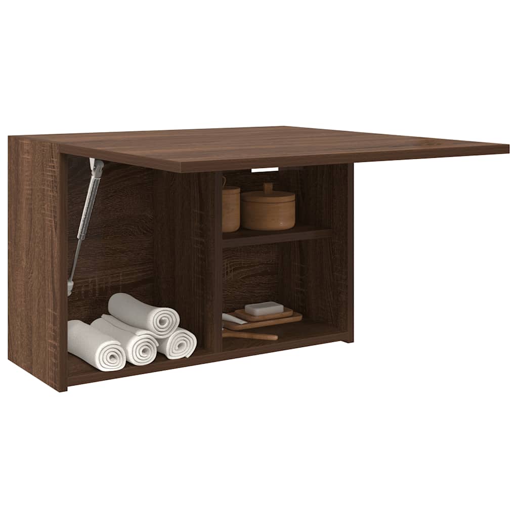Veggskap Til Baderom Brun Eik 60X25X40 Cm Konstruert Tre