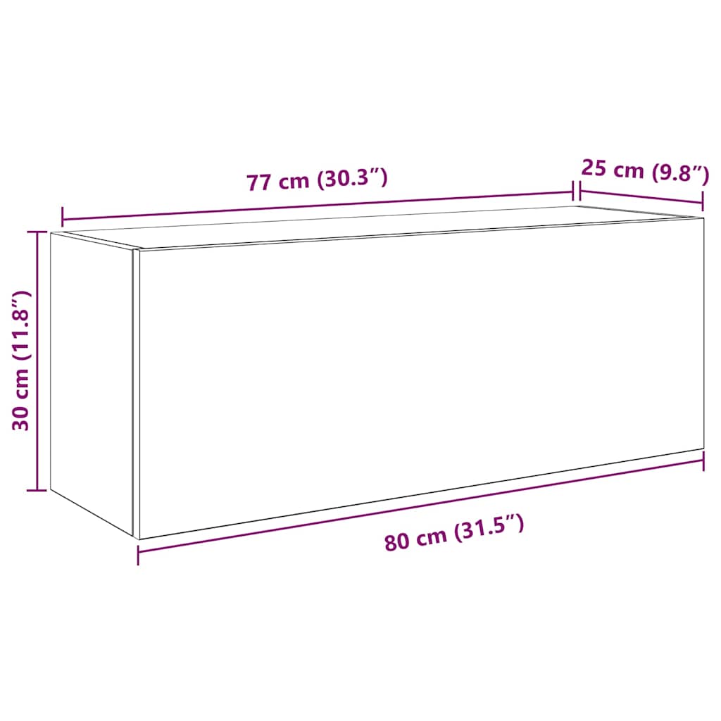 Veggskap Til Baderom Betonggrå 80X25X30 Cm Konstruert Tre