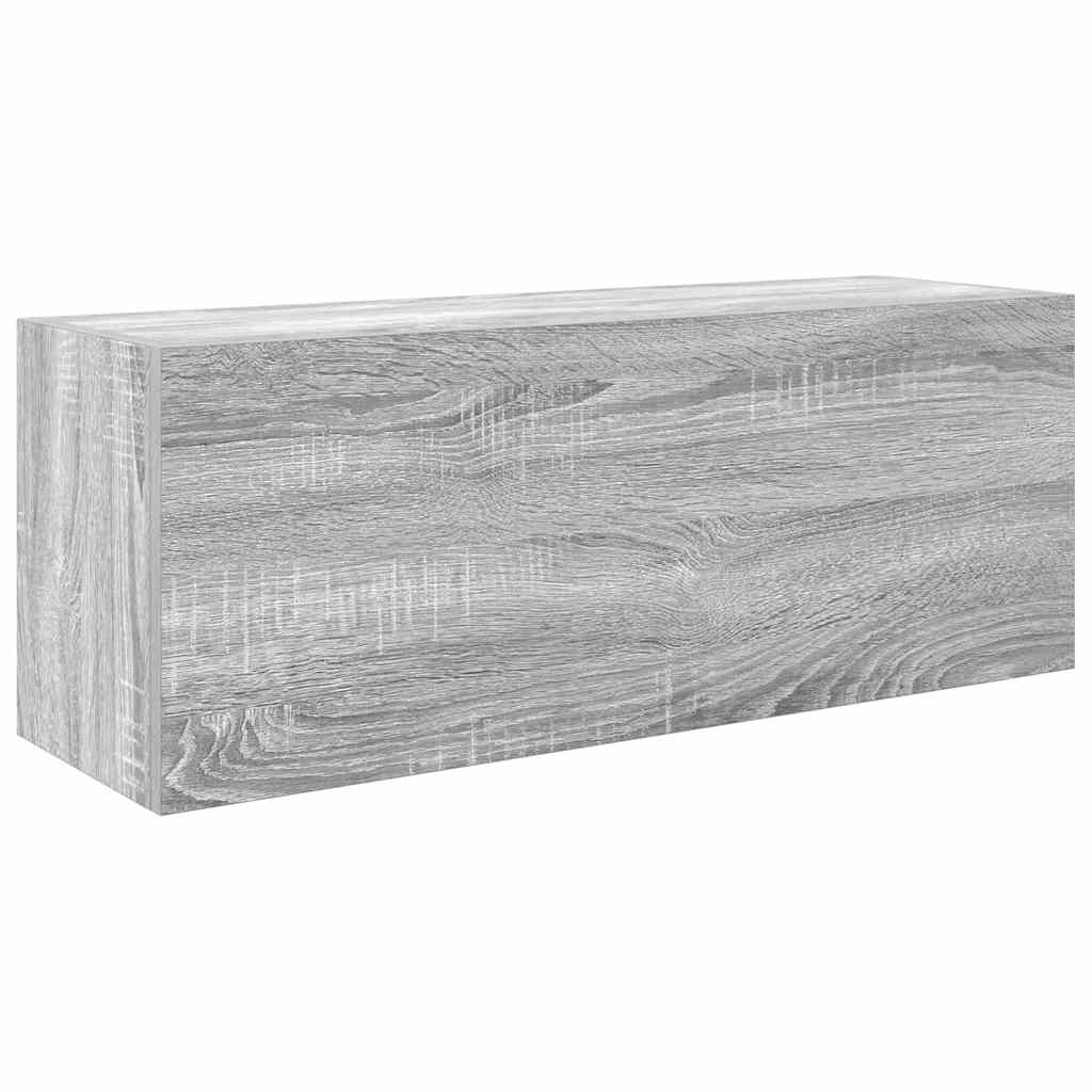Veggskap Til Baderom Grå Sonoma 80X25X30 Cm Konstruert Tre
