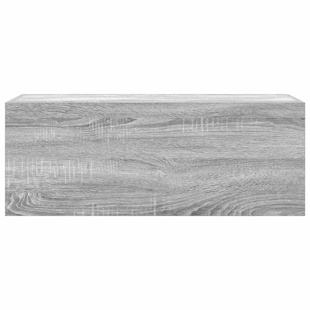 Veggskap Til Baderom Grå Sonoma 80X25X30 Cm Konstruert Tre