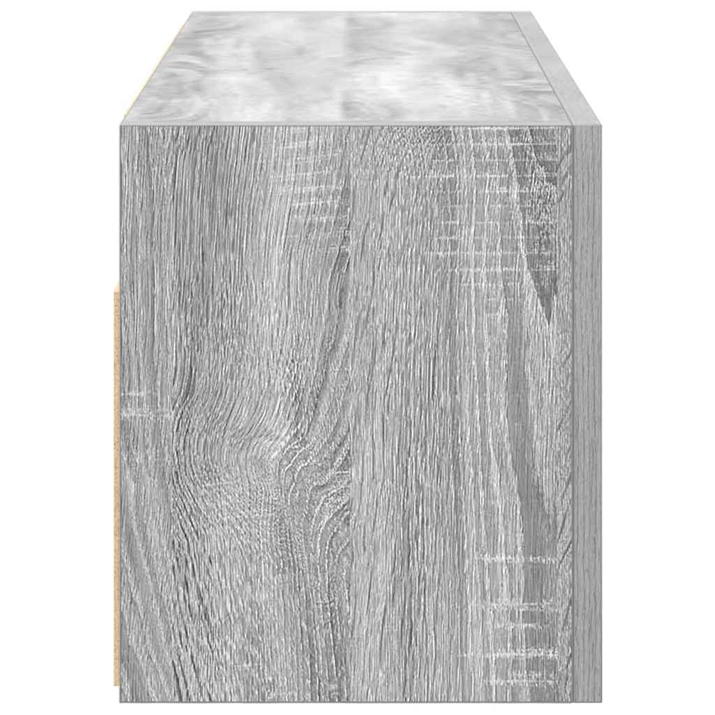 Veggskap Til Baderom Grå Sonoma 80X25X30 Cm Konstruert Tre