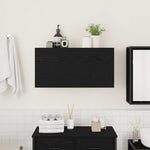 Veggskap Til Baderom Svart 80X25X40 Cm Konstruert Tre