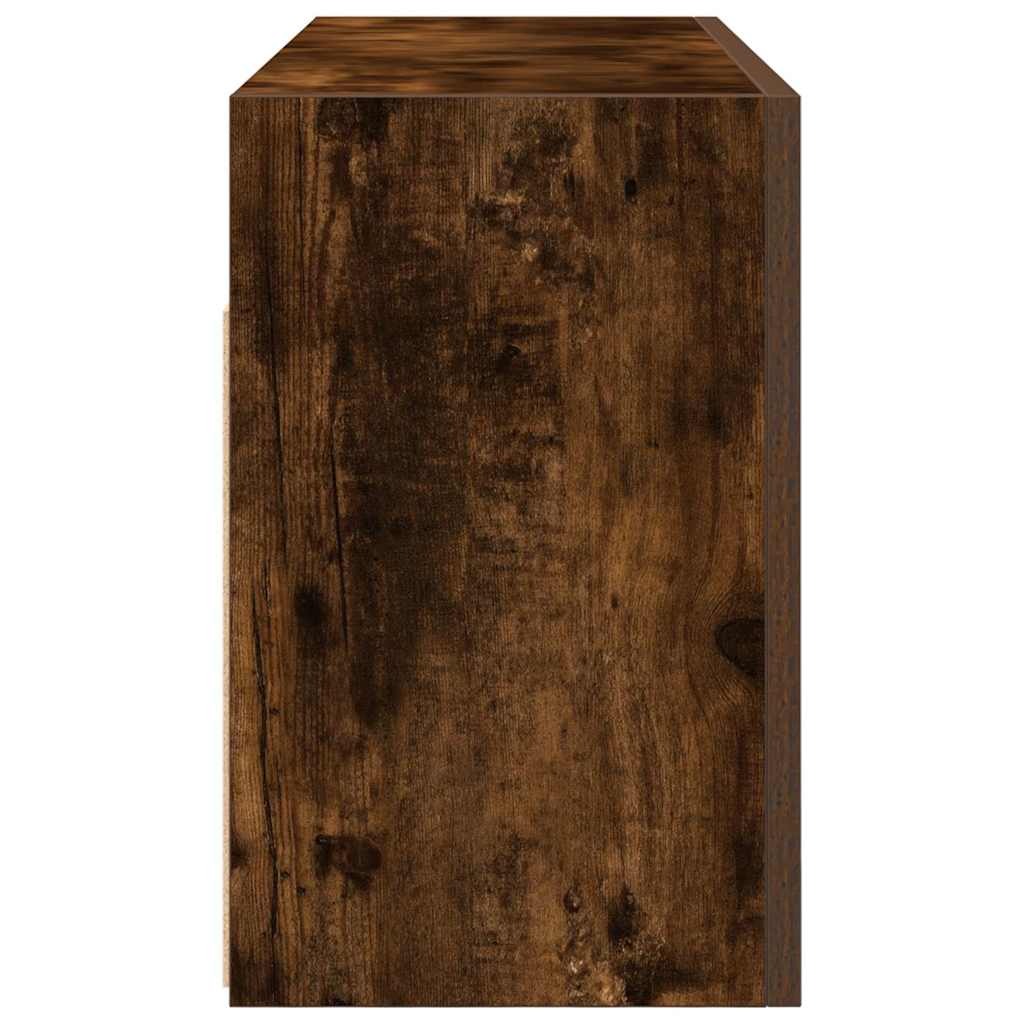 Veggskap Til Baderom Røkt Eik 80X25X40 Cm Konstruert Tre