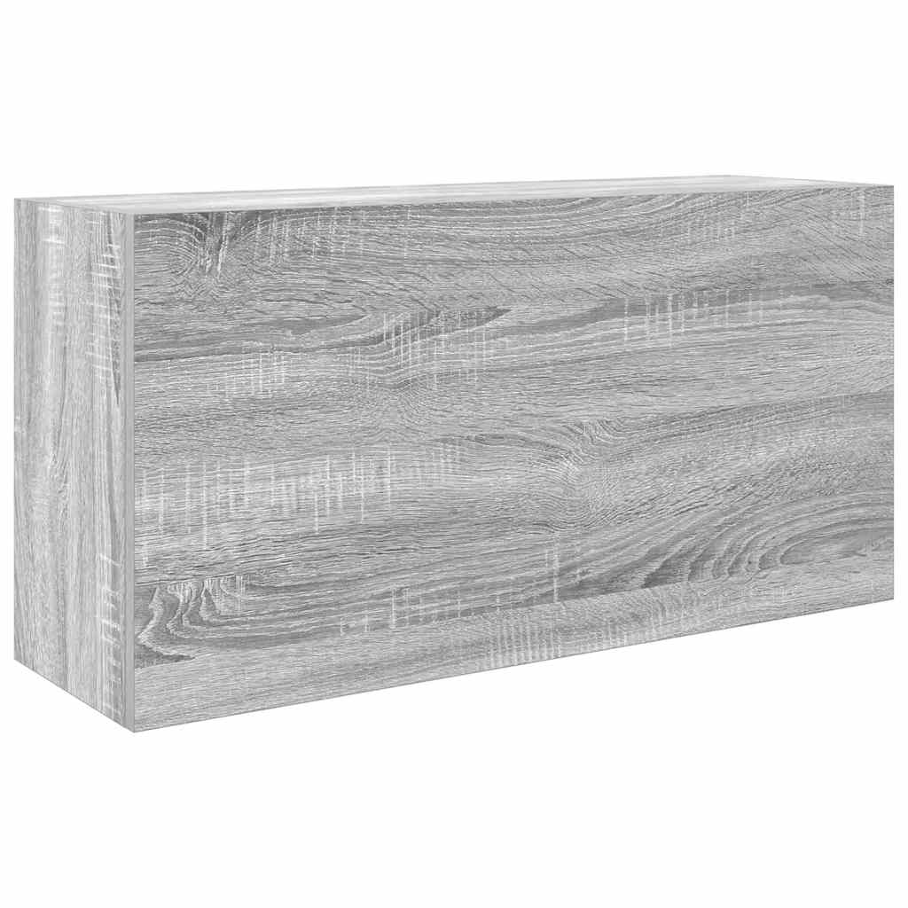 Veggskap Til Baderom Grå Sonoma 80X25X40 Cm Konstruert Tre