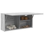 Veggskap Til Baderom Grå Sonoma 80X25X40 Cm Konstruert Tre