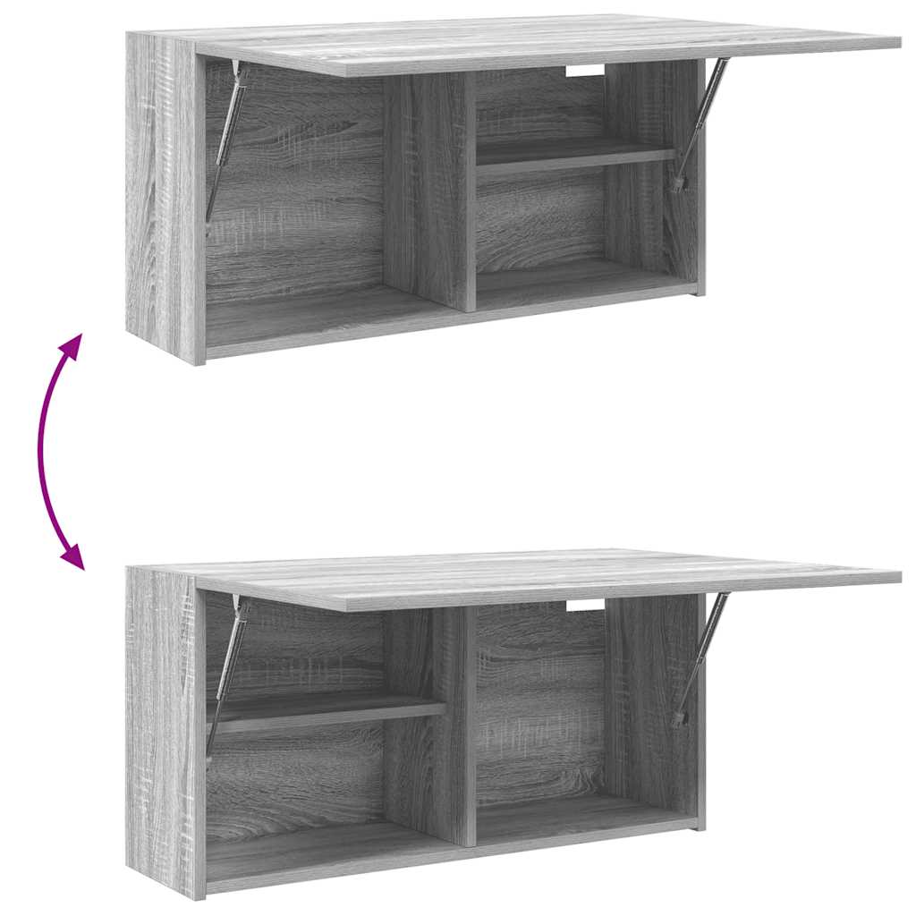 Veggskap Til Baderom Grå Sonoma 80X25X40 Cm Konstruert Tre
