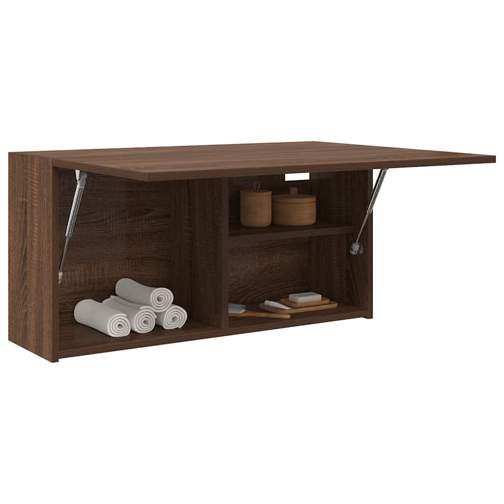 Veggskap Til Baderom Brun Eik 80X25X40 Cm Konstruert Tre