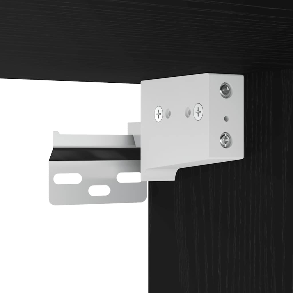 Veggskap Til Baderom Svart 100X25X30 Cm Konstruert Tre