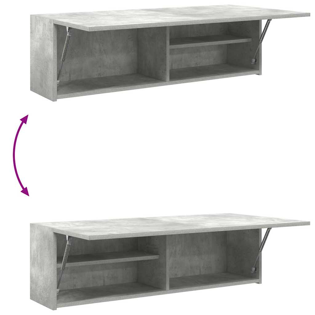 Veggskap Til Baderom Betonggrå 100X25X30 Cm Konstruert Tre