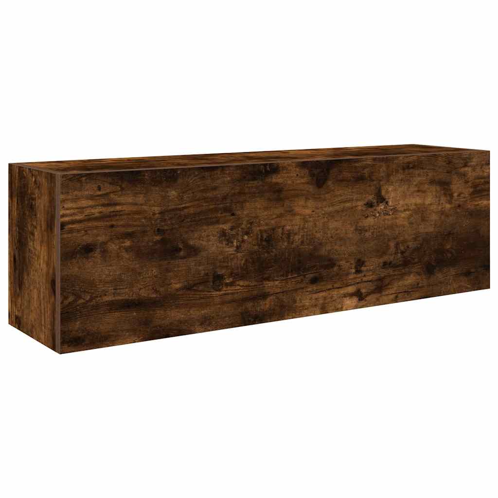Veggskap Til Baderom Røkt Eik 100X25X30 Cm Konstruert Tre