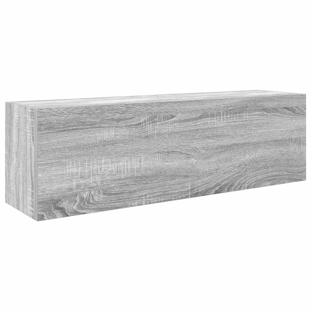 Veggskap Til Baderom Grå Sonoma 100X25X30 Cm Konstruert Tre