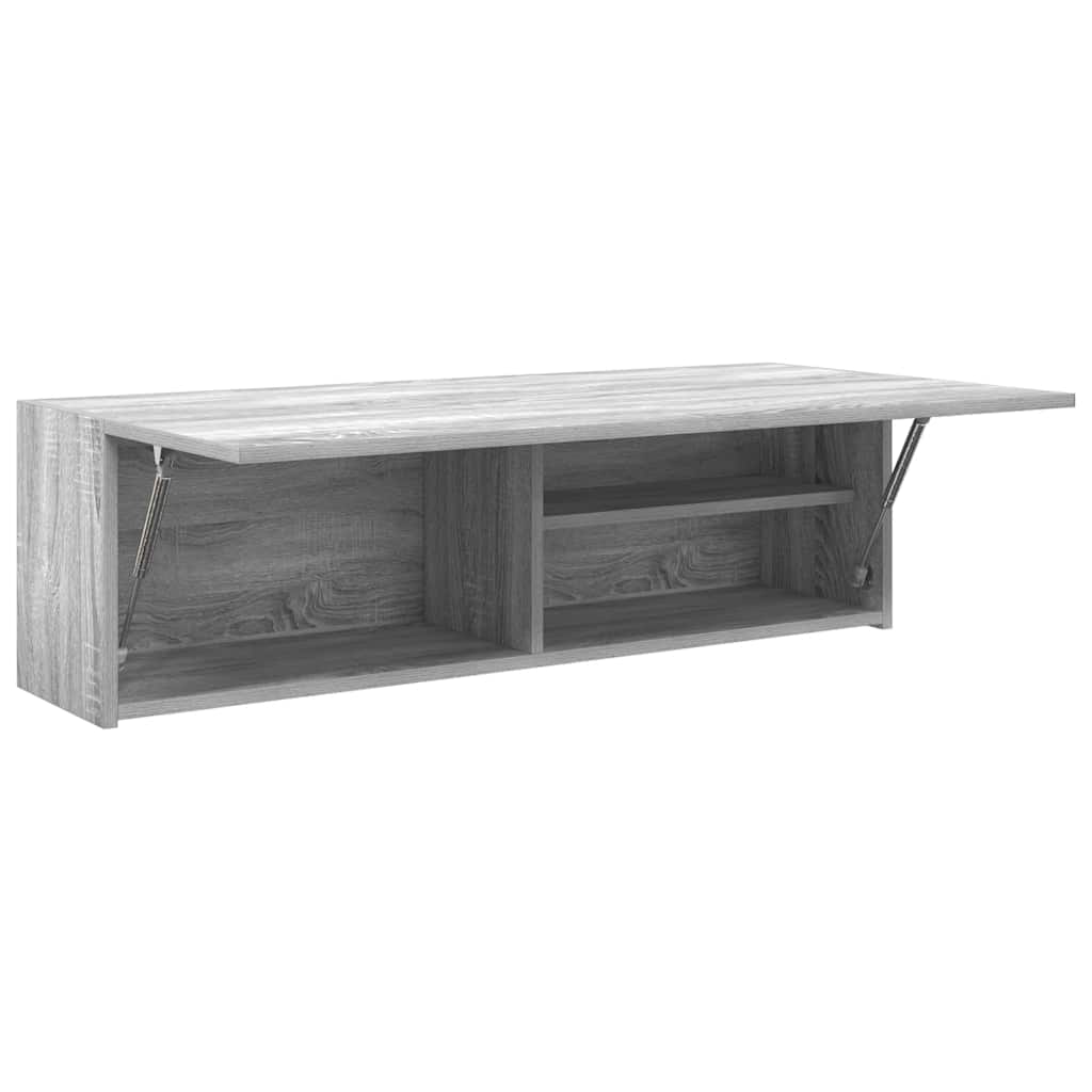 Veggskap Til Baderom Grå Sonoma 100X25X30 Cm Konstruert Tre