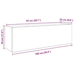 Veggskap Til Baderom Gammelt Tre 100X25X30 Cm Konstruert Tre