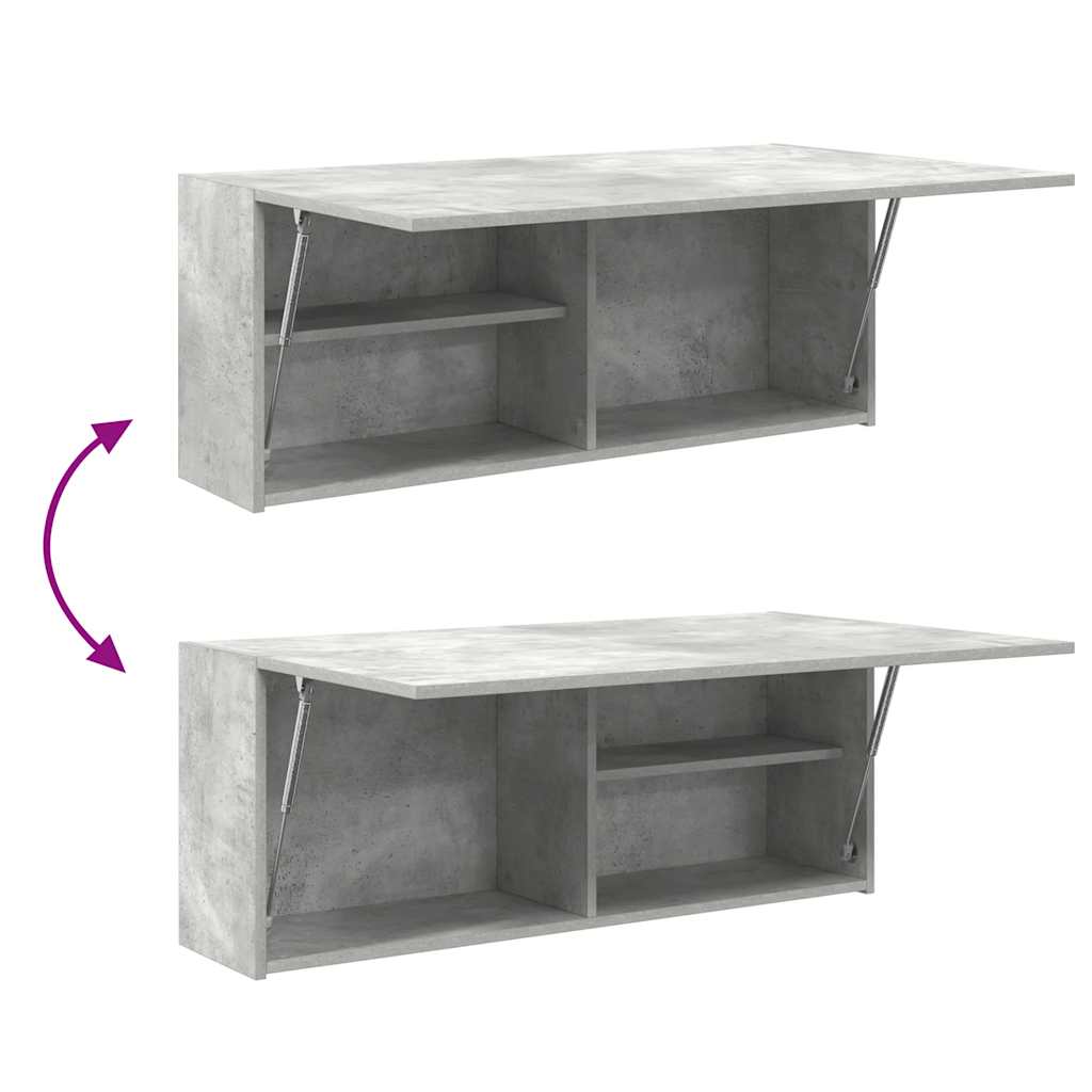 Veggskap Til Baderom Betonggrå 100X25X40 Cm Konstruert Tre