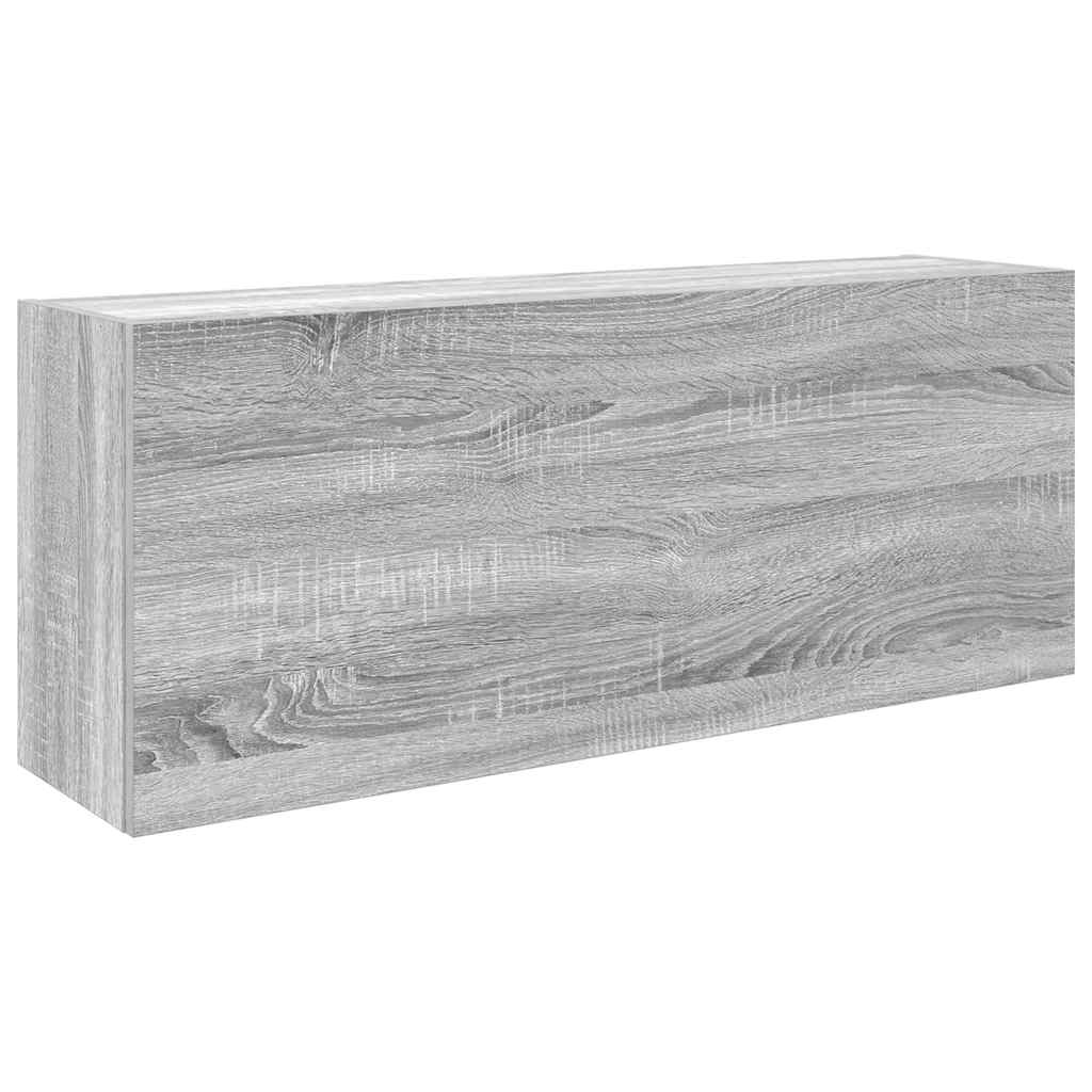 Veggskap Til Baderom Grå Sonoma 100X25X40 Cm Konstruert Tre