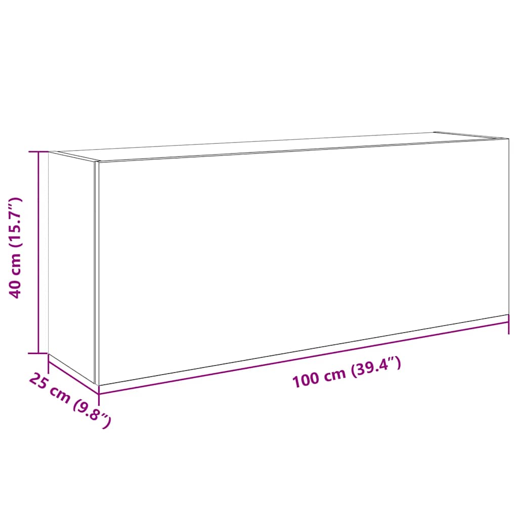 Veggskap Til Baderom Brun Eik 100X25X40 Cm Konstruert Tre