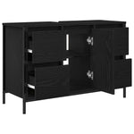 Servantskap Med Skuffer Svart Eik 90X34,5X60 Cm