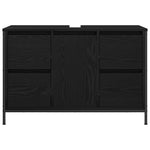 Servantskap Med Skuffer Svart Eik 90X34,5X60 Cm
