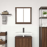 Baderoms Veggskap Med Speil Brun Eik 60X21X60 Cm