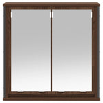 Baderoms Veggskap Med Speil Brun Eik 60X21X60 Cm