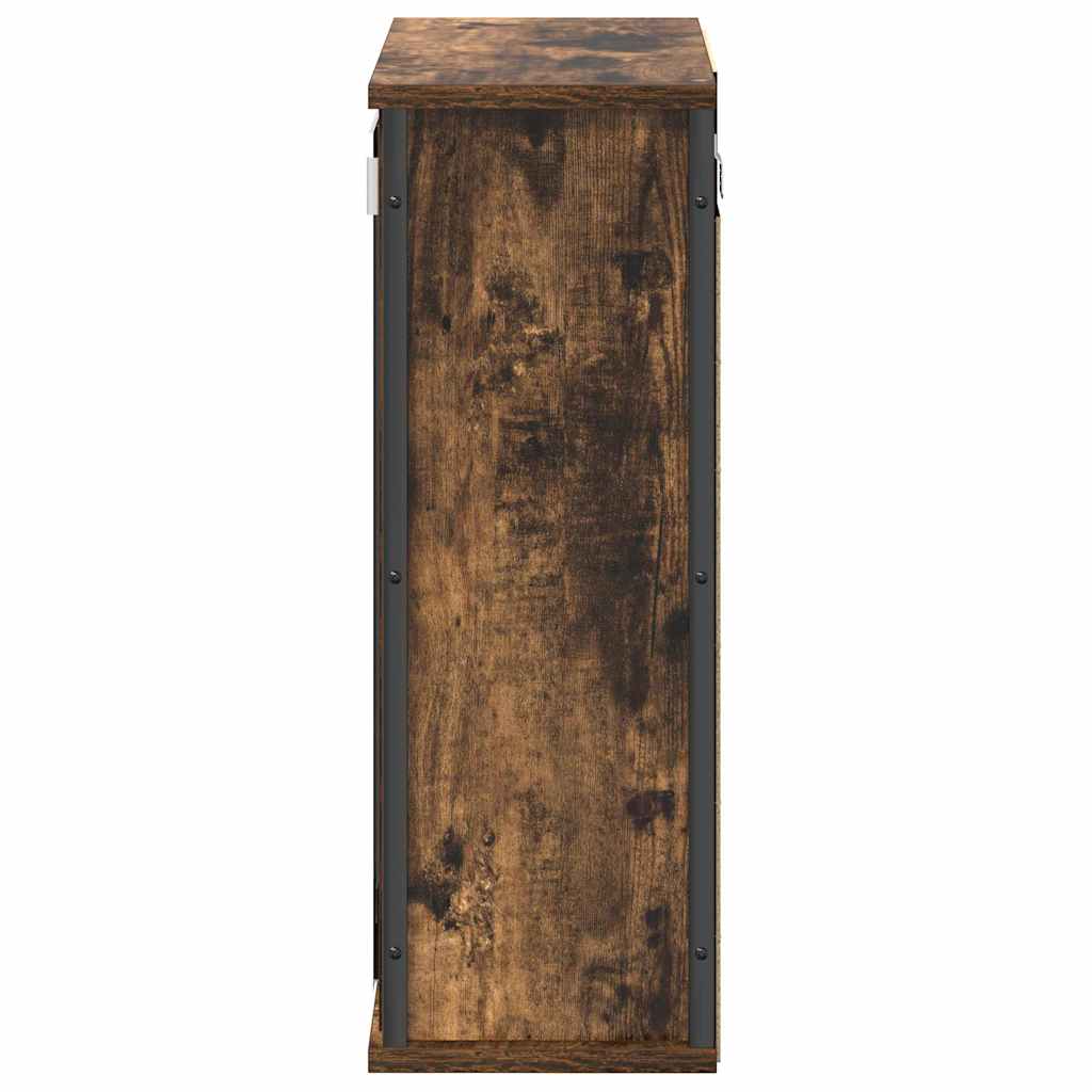 Baderoms Veggskap Med Speil Røkt Eik 50X21X60 Cm