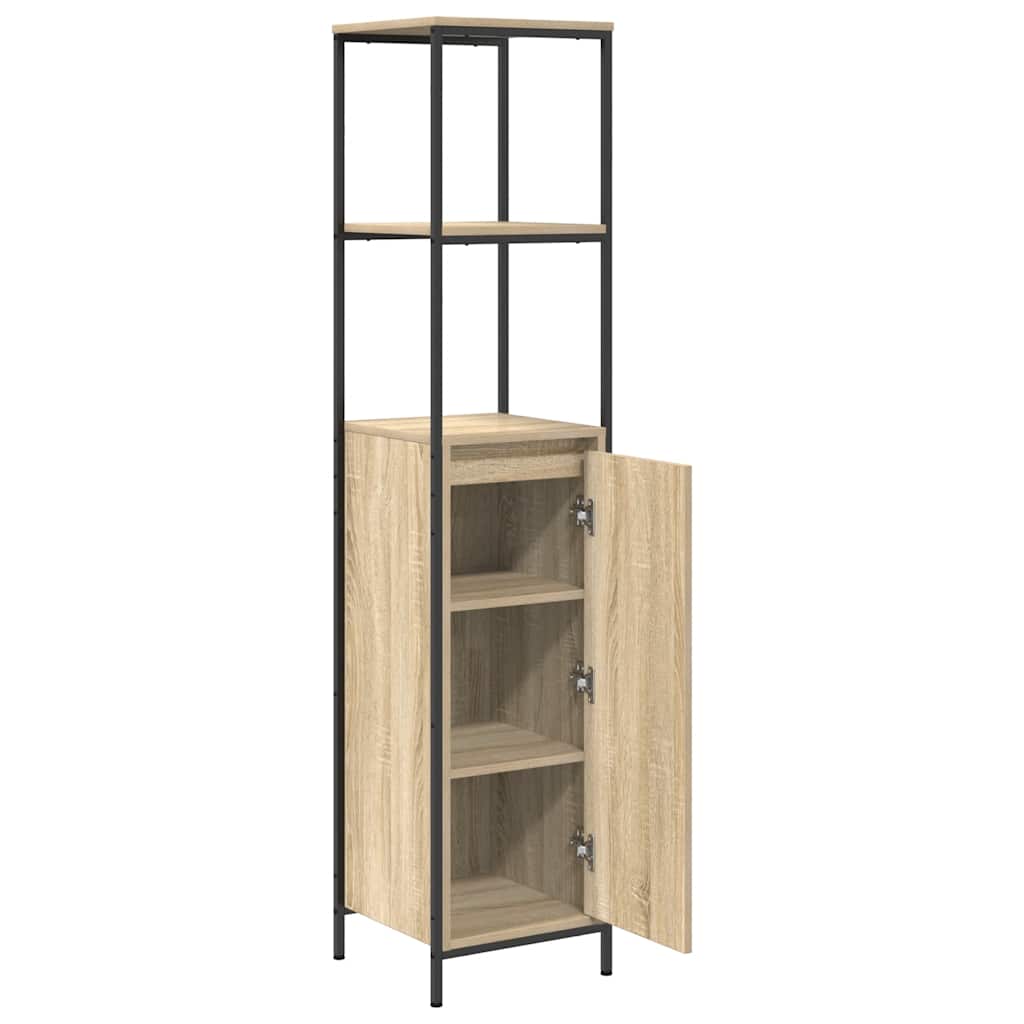 Baderomsskap Med Hyller Sonoma Eik 36X35X165 Cm