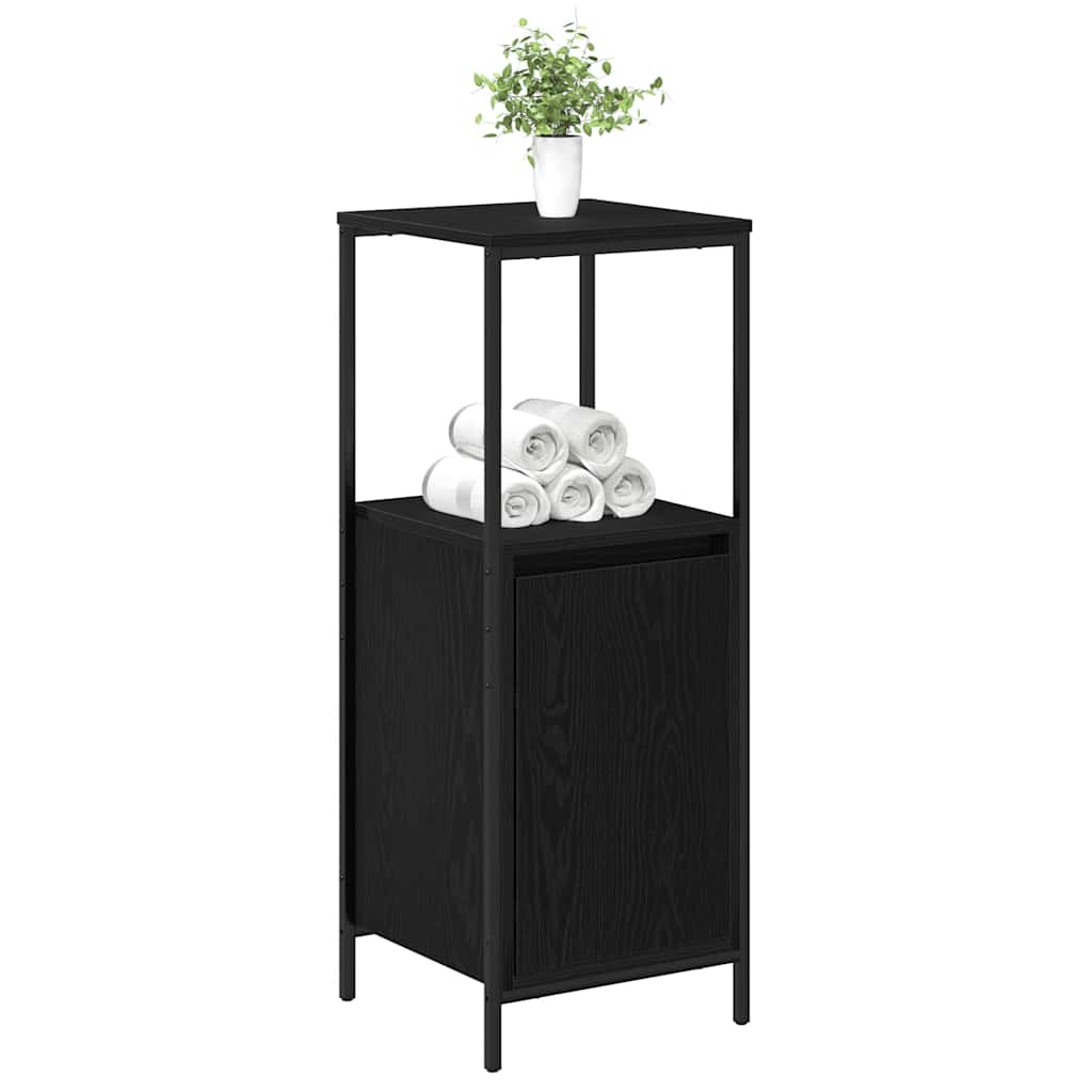 Baderomsskap Med Hyller Svart Eik 36X35X95 Cm