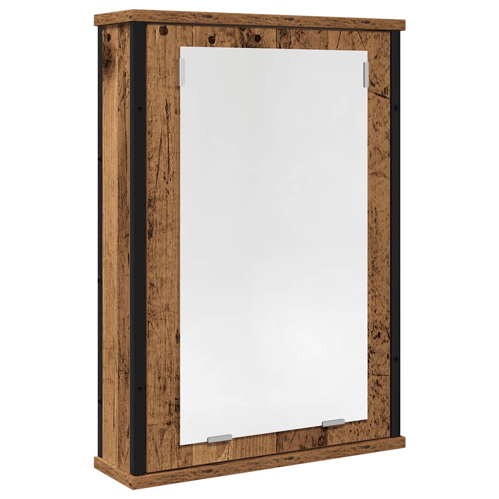 Baderomshylle Med Speil Gammelt Tre 42X12X60 Cm Konstruert Tre