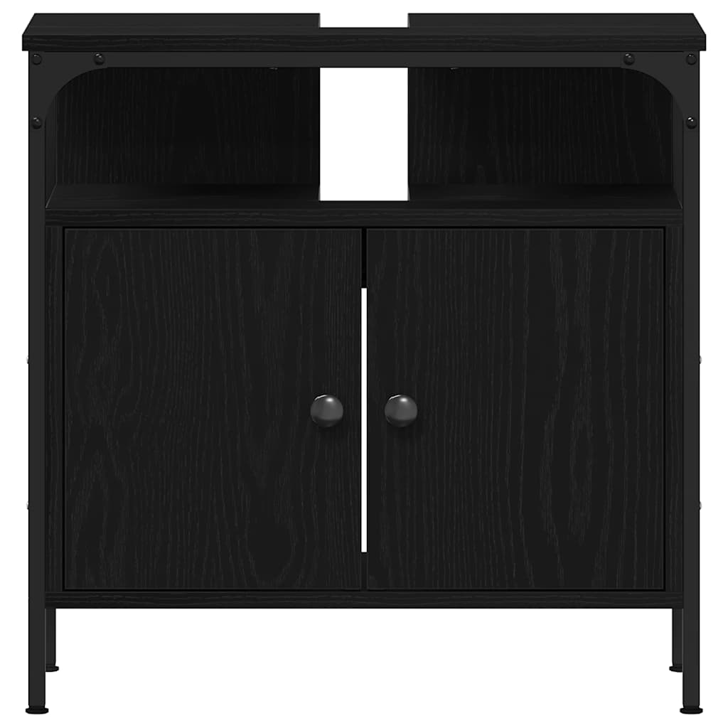 Servantskap Svart Eik 60X30X60 Cm Konstruert Tre