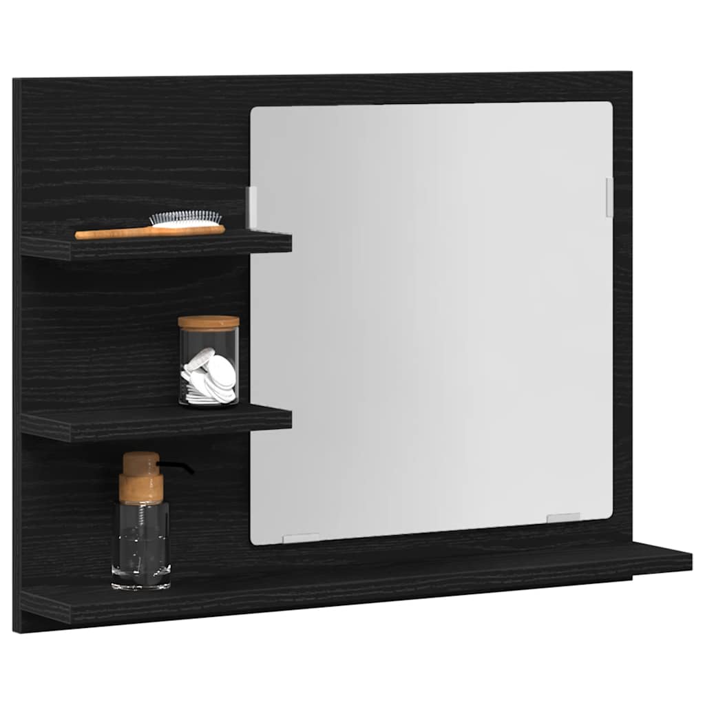 Baderomsspeil Svart Eik 60X10,5X45 Cm Konstruert Tre
