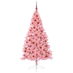 Kunstig Forhåndsopplyst Juletre Med 300 Led Rosa 180 Cm Pvc