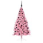 Kunstig Forhåndsopplyst Juletre Med 300 Led Rosa 180 Cm Pvc