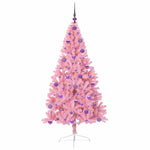 Kunstig Forhåndsopplyst Juletre Med 300 Led Rosa 180 Cm Pvc