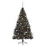 Kunstig Forhåndsopplyst Juletre Med 300 Led Svart 210 Cm Pvc