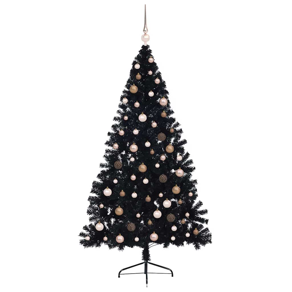 Kunstig Forhåndsopplyst Juletre Med 300 Led Svart 210 Cm Pvc