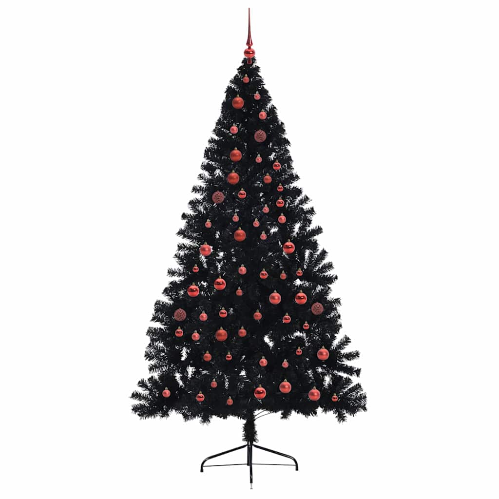 Kunstig Forhåndsopplyst Juletre Med 300 Led Svart 210 Cm Pvc