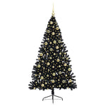 Kunstig Forhåndsopplyst Juletre Med 300 Led Svart 210 Cm Pvc