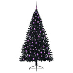 Kunstig Forhåndsopplyst Juletre Med 300 Led Svart 210 Cm Pvc