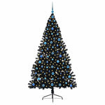 Kunstig Forhåndsopplyst Juletre Med 300 Led Svart 210 Cm Pvc