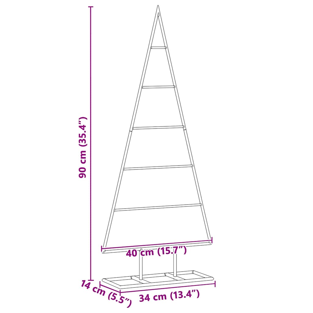 Metall Juletre Med Stativ Gull 90 Cm Pulverlakkert Stål