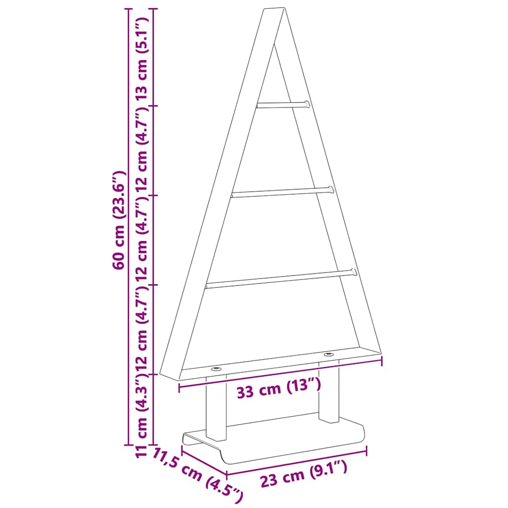 Metall Juletre Med Stativ Svart 60 Cm Stål