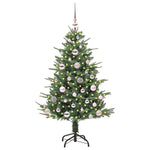 Kunstig Forhåndsbelyst Juletre Med Kule-Sett Grønn 120 Cm