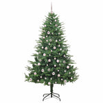 Kunstig Forhåndsbelyst Juletre Med Kule-Sett Grønn 210 Cm