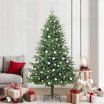 Kunstig Forhåndsbelyst Juletre Med Kule-Sett Grønn 210 Cm